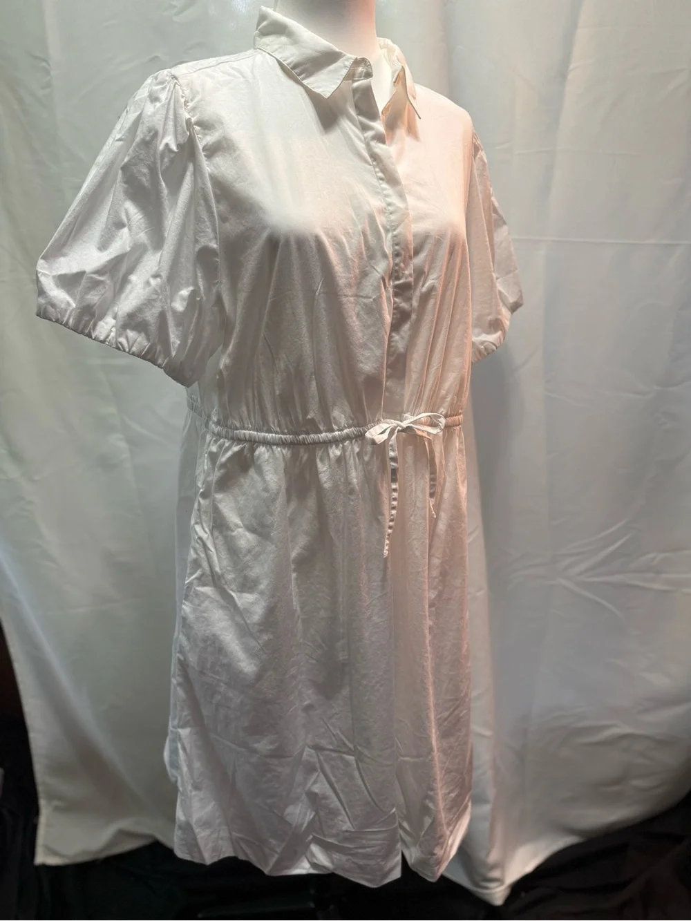 J. Crew White Short Sleeve Shirt Dress